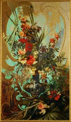 Blumenstueck - Blomsterstilleben … (maleri på lerret)