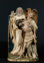 Den hellige treenighet (polykrom kalkstein)