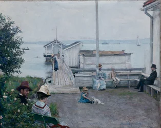 Badehuset på Asgardstrand (olje på lerret)