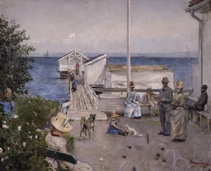 Kaien i Åsgårdstrand (olje på lerret)