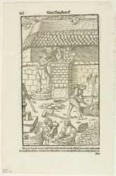 Side CCCL fra Vom Bergwerck XII Bücher av Agricola, plansje 43 fra Tresnitt fra bøker fra det XVI århundre