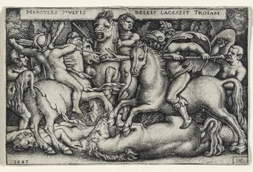 Hercules Fighting against the Trojans, 1545 (gravering på lagt papir)