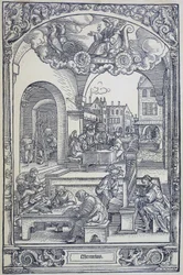 Planeten Merkur og kunstnere, lærde og teknikere, c1535 (gravering)