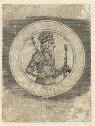 Forside av medalje med portrett av kong Ferdinand I av Ungarn og Böhmen, halvlang