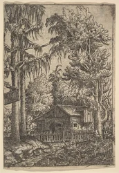 Hytte blant trær, 1551.