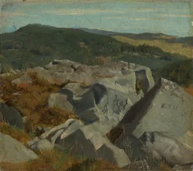Utsikt over klipper og fjellrygger