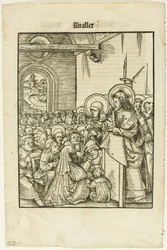 Kristus forkynner, fra Leben Jesu Christi, plansje 19 fra Tresnitt fra bøker fra det XVI århundre