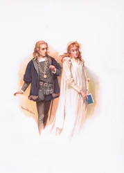 Hamlet og Ophelia, illustrasjon fra Hamlet