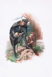 Hamlet og graveren, illustrasjon fra Hamlet