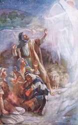 Shepherds of Bethlehem, illustrasjon fra Harold Copping Pictures: The Crown Series, ca. 1920-tallet