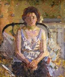 Kvinne på en seng, ca. 1912-3