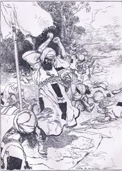 The death of the Khalifa, illustrasjon fra Cassells History of England, 1900-tallet