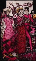 Bert Bigfoot, sunget av Villon, illustrasjon av Harry Clarke fra «Queens» av J.M. Synge