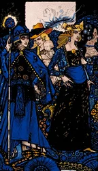 The Queens of Sheba, Meath og Connaught illustrasjon av Harry Clarke fra 