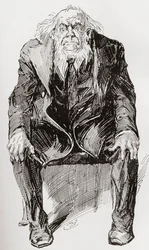 Provis. Illustrasjon av Harry Furniss for Charles Dickens-romanen Great Expectations, fra The Testimonial Edition utgitt 1910.