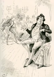 Turveydrops, Senior og Junior. Illustrasjon av Harry Furniss for Charles Dickens-romanen Bleak House, fra The Testimonial Edition, utgitt 1910.