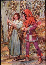 Hladgrun, Olrun og Alvit, fra «Wayland the Smith» i «Northern Legends» av Raphael Tuck (fargelitografi)
