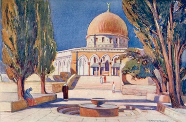 Klippedomen på Tempelhøyden, Jerusalem, Palestina, ca. 1910, fra A Book of Modern Palestine av Richard Penlake, utgitt ca. 1910