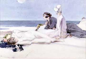 On the Dunes (akvarell og blyant)