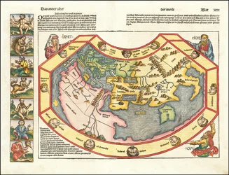 Verdenskart fra 1493 av Hartmann Schedel