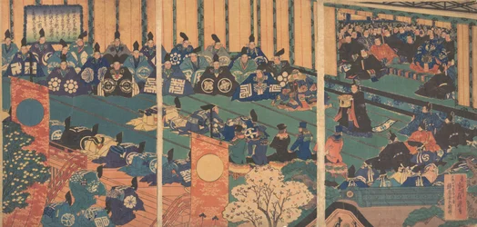 Møte med utenlandske dignitærer, 1867 Meiji 1.