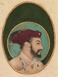Shah Jahan, ca. 1630 (ugjennomsiktig akvarell, blekk og gull på papir)