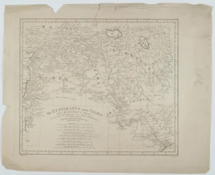 Eufrat og Tigris fra DAnvilles Atlas, gravert av Thomas Bowen, 1788
