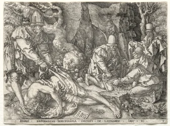 Lignelsen om den barmhjertige samaritan: Røverne som angriper de reisende, 1554.