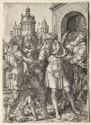 Historien om Lot: Lot hindrer sodomittene fra vold, 1555.