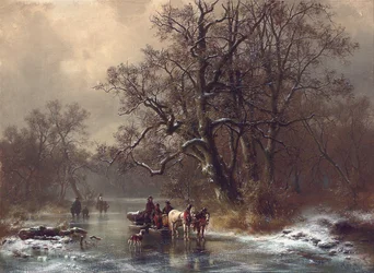 Loggere på en frossen vannvei, 1873