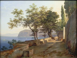 Tysk: Terrasse des Kapuzinerklosters i Sorrent Terrassen til Capucin-klosteret i Sorrento