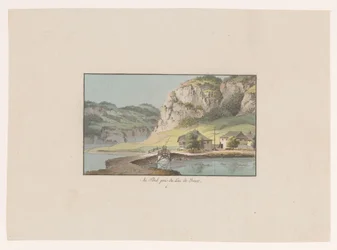 Utsikt over Le Pont nær Lac de Joux Au Pont prés du Lac de Joux (tittel på objekt) Utsikt over Sveits (serietittel) Collection de quelques vues dessinées en Suisse d