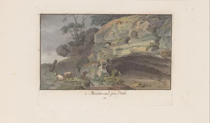 Herder voer ein grot i Montcherand à Montcherand, nær Orbe (tittel på objekt) Landskap i Sveits (serietittel) Samling av noen perspektiver i Sveits (serietittel)