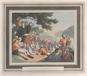 Soldater til stede ved gudstjeneste, 1. august 1798.