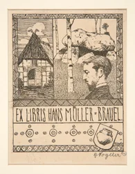Bokplate: Ex Libris Hans Mueller-Brauel