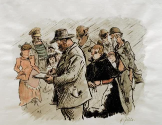 Tegner Zille i regnet