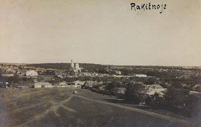 Første verdenskrig: Ukraina i årene 1914-1916 under den tyske hærens invasjon. Utsikt over Rakitnoe