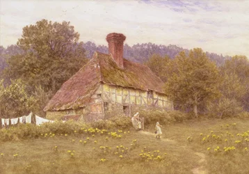 En hytte nær Blackdown, Sussex (akvarell)