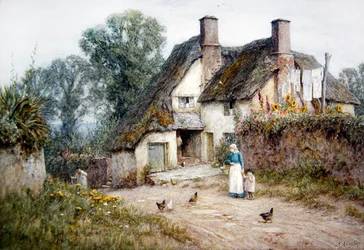Hytte nær Paignton, Devon (akvarell på papir)