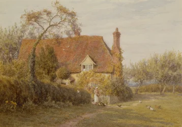 Hedges Farm, East End Farm, Pinner (blyant og akvarell)