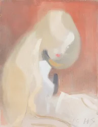 Jente med blondt hår. 1916