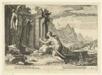 Cadmus spør orakelet i Delphi hva de skal gjøre nå som han ikke har klart å finne søsteren Europa Ovids metamorfoser (serietittel)
