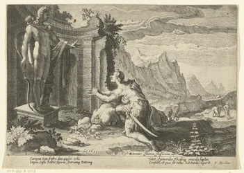 Cadmus spør oraklet i Delphi hva de skal gjøre nå som han ikke har klart å finne søsteren Europa Ovids metamorfoser (serietittel)