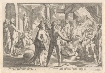 Phaëthon spør Apollo om han får ri i vognen sin Metamorphoses of Ovid (serietittel)