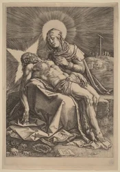 Pietà (Den sørgende jomfruen med den døde Kristus i fanget)