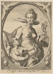 Venus og Amor, blad 2 i serien «Bacchus, Venus og Ceres»