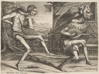 Two Fools Dancing from Two and Three Fools of the Carnival, 1642.