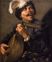 Luttspiller som synger, ca. 1626 (olje på lerret)
