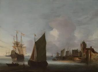 Skip nær Zierikzee med Zuidhavenpoort i bakgrunnen