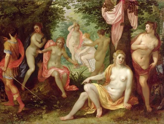 Diana og Acteon, 1608 (olje på kobber)